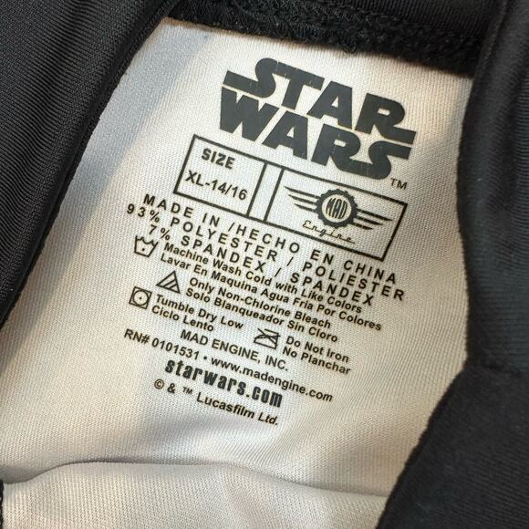 Star Wars Pink Black Graphic Comic Book Leggings Girls size XL 14 16 - Picture 7 of 8